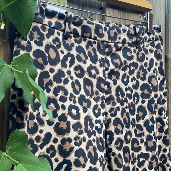 H&M Leopard Print Slacks Size 8 - Picture 1 of 11